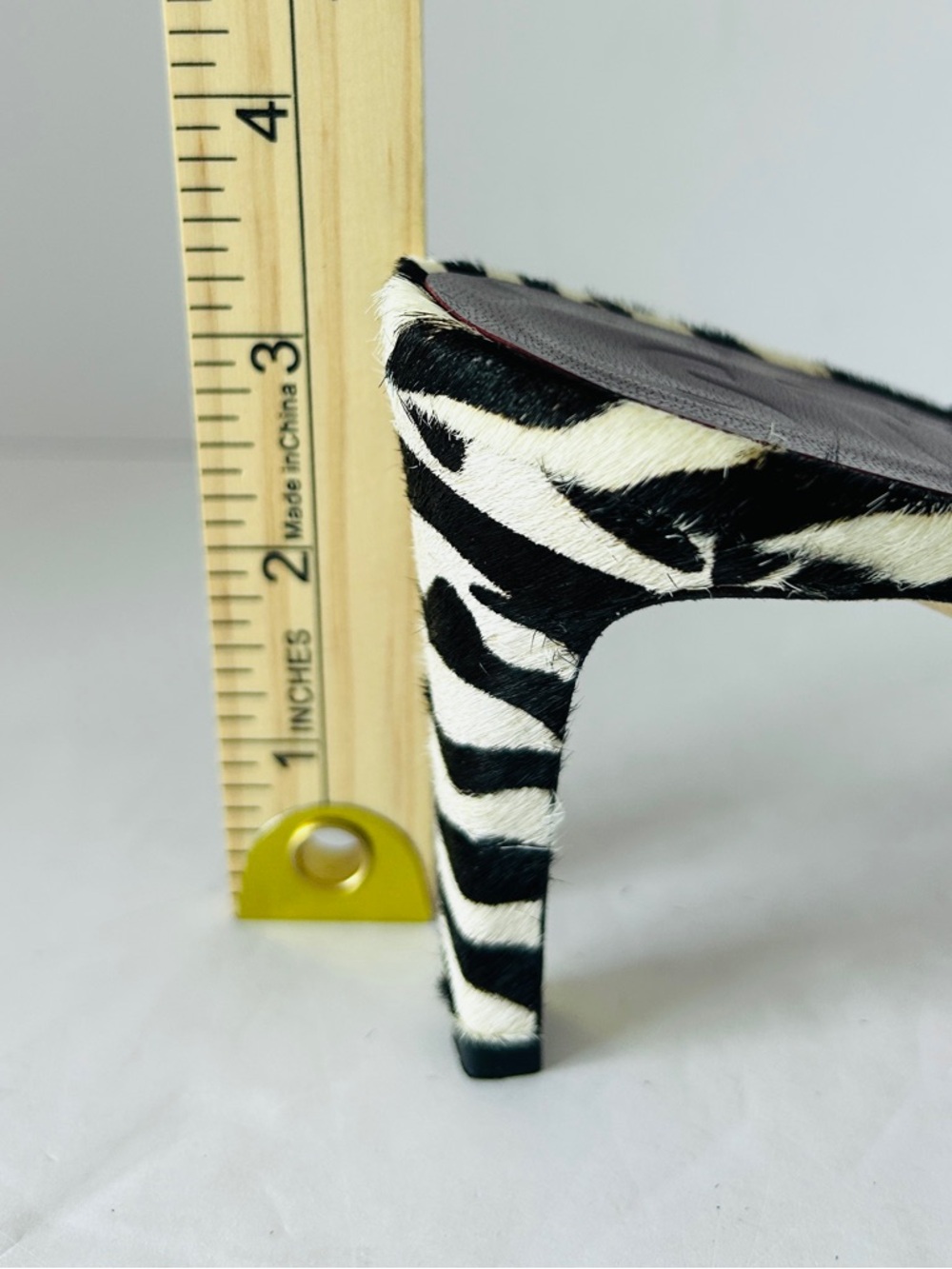 STAUD Raoule Zebra Beaded Fringe Heels Mules Calf Hair Shoes EU37 US Size 7 - Picture 7 of 9